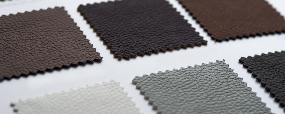 Catalog of multicolored imitation leather from matting fabric te