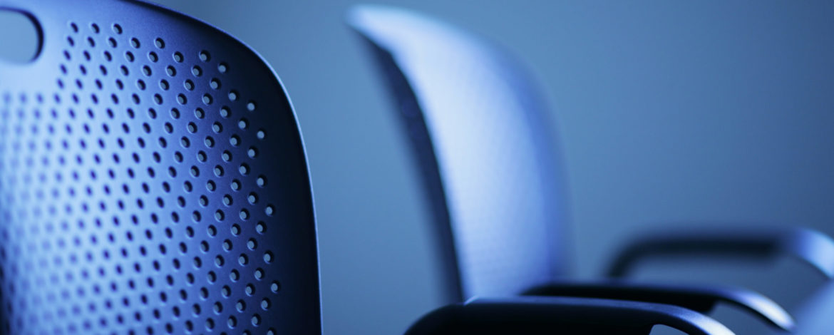 Modern office chairs detail, shallow DOF.