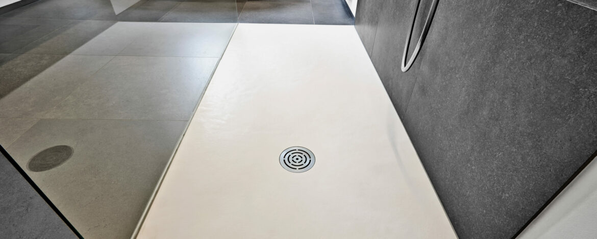 Corian floor and drain