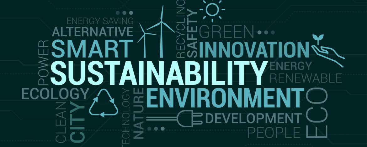 Environment, smart cities and sustainability tag cloud with icons and concepts