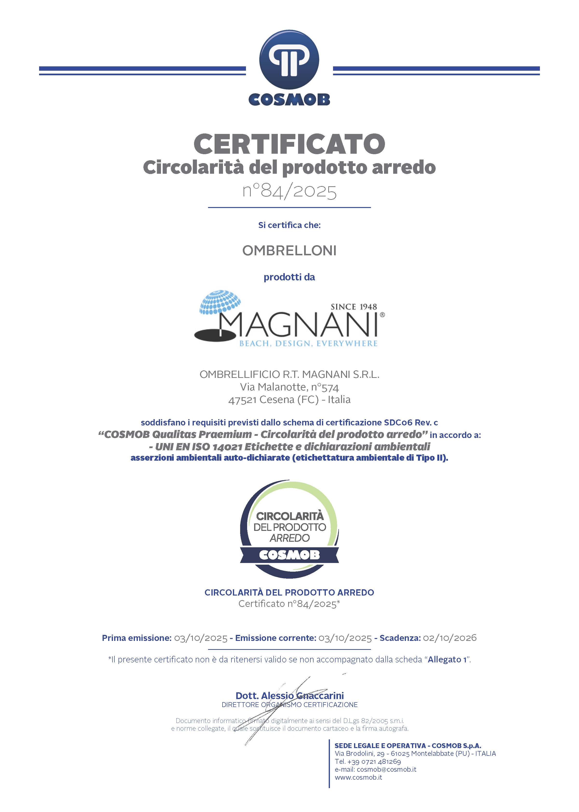 OMBRELLIFICIO MAGNANI - CQP Circolarità del prodotto arredi (84-25) 021026-signed_Pagina_1